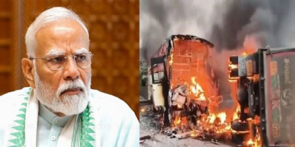 ஆந்திராவில் பேருந்து தீ விபத்தில் பலியான 10 பேரின் குடும்பத்தாருக்கு தலா ரூ 2 லட்சம் நிதியுதவி - பிரதமர் மோடி அறிவிப்பு
