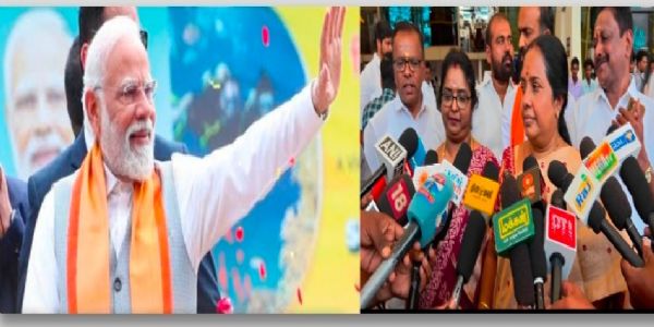 பிரதமர் மோடி கோவை விமான நிலையம் வருகை -தமிழக பா.ஜ.க-வினர் உற்சாக வரவேற்பு