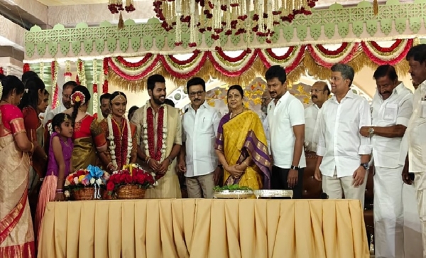 அமைச்சர் அன்பில் மகேஸ் பொய்யாமொழி இல்ல திருமண விழாவில் முதல்வர் ஸ்டாலின் பங்கேற்பு