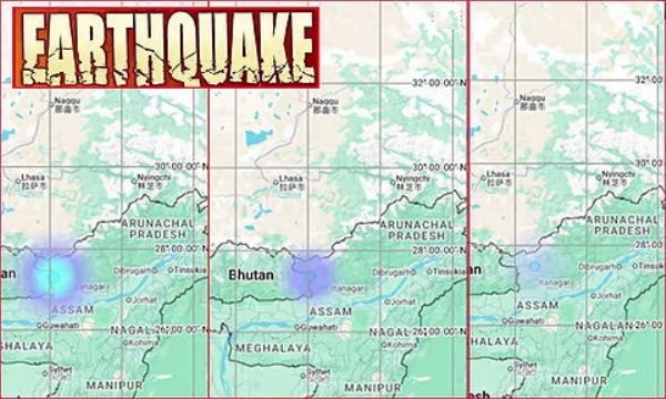 அருணாச்சல பிரதேசத்தில் ரிக்டர் 3.1, 2.7, 2.8 அளவுகளில் அடுத்தடுத்து நிலநடுக்கம் - தேசிய நில அதிர்வு மையம் தகவல்