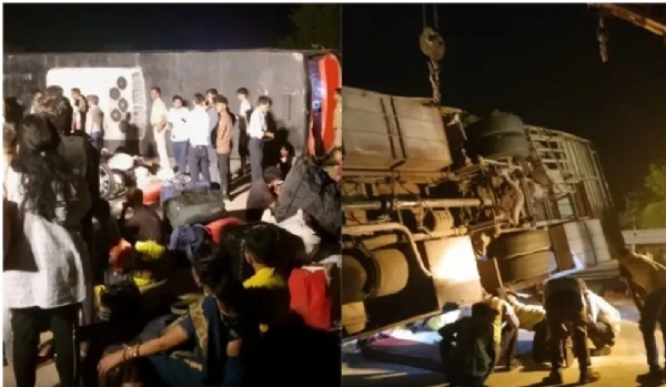 12 Seriously Injured in Private Bus Accident After Vehicle Overturns on Road