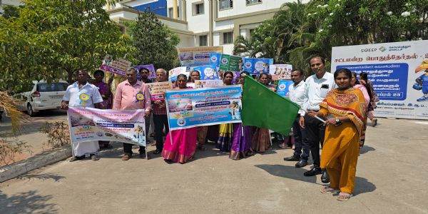 கோவையில் 100 சதவீத வாக்குப்பதிவை வலியுறுத்தி விழிப்புணர்வு பேரணி