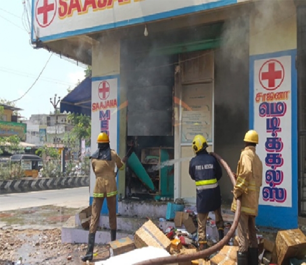Sudden Fire Accident at Pharmacy