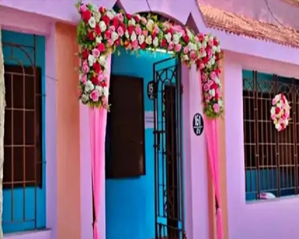 Pink Polling Station in Thiruvallur