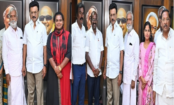 Stalin Meets with DMK Candidates