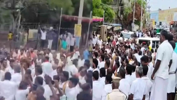 விஜய பிரபாகரன் வேட்புமனு தாக்கலில்  தி.மு.க. - அ.தி.மு.க.வினர் இடையே மோதல் - போலீஸ் தடியடி