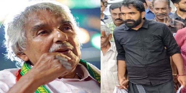 மறைந்த முன்னாள் முதல்வர் உம்மன் சாண்டியின் மகன் கருப்பு உடை அணிந்து வாக்குப் பதிவு