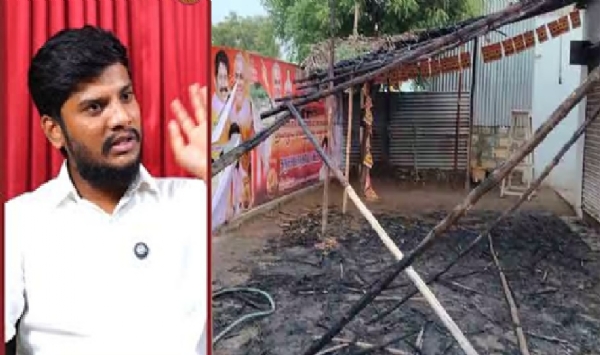 Unidentified Persons Set Fire to TVK Election Office