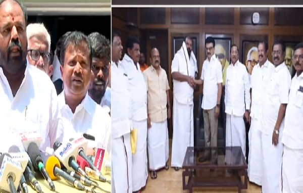 Former AIADMK MLA Venkatraman joins DMK.