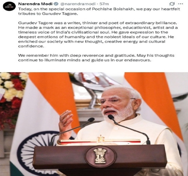 PM Modi Pays Tribute to Tagore