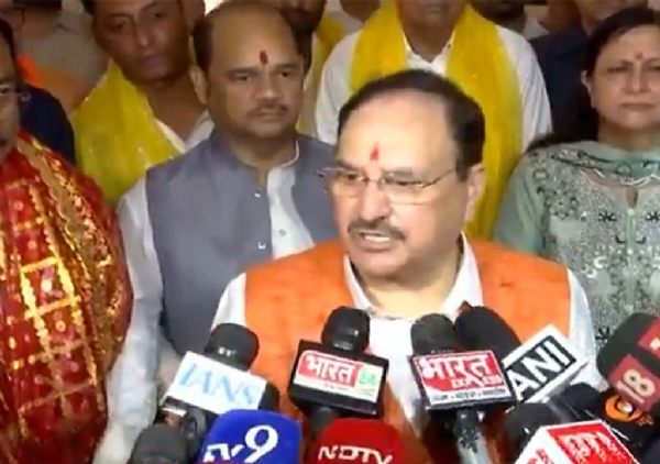 Union Minister J.P. Nadda offers prayers at Birla Temple. Union Minister J.P. Nadda offers prayers at Birla Temple.