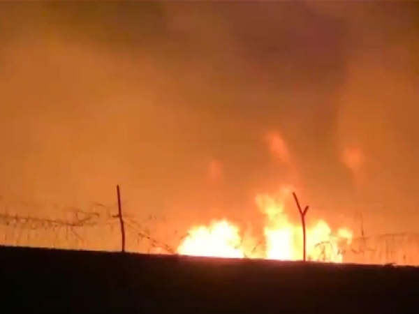 Massive fire at a chemical factory in Uttar Pradesh.