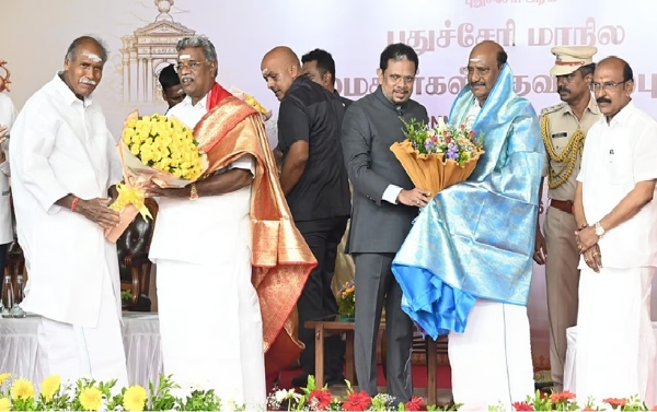 புதுச்சேரியில் மேலும் மூன்று  அமைச்சர்கள் இன்று பதவியேற்பு