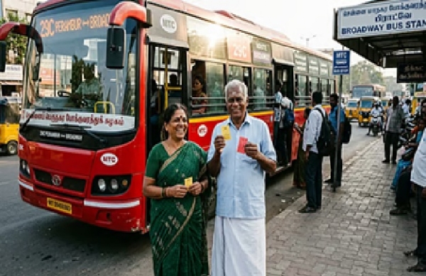 சென்னையில் மூத்த குடிமக்களுக்கு இலவச பேருந்து பயணம் - நாளை முதல் டோக்கன் விநியோகம் தொடக்கம் சென்னையில் மூத்த குடிமக்களுக்கு இலவச பேருந்து பயணம் - நாளை முதல் டோக்கன் விநியோகம் தொடக்கம்
