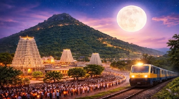 பௌர்ணமி கிரிவலம் - திருவண்ணாமலைக்கு சிறப்பு ரயில் சேவை அறிவிப்பு