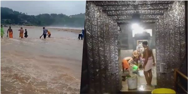கோகர்ணாவில் மழையால் பேரழிவு: பரசிவனின் கருவறைக்குள் தண்ணீர் புகுந்தது!!!!!