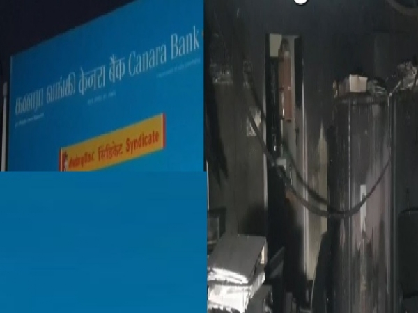 Fire at Canara Bank near Tiruvallur Fire at Canara Bank near Tiruvallur