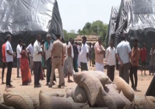 தஞ்சாவூர் அருகே நெல் மூட்டைகள் சரிந்து விழுந்து பெண் தொழிலாளி பரிதாப பலி
