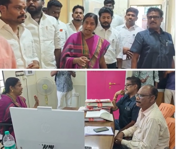 நகராட்சி ஆணையர் இருக்கையில் அமர்ந்து ஆய்வு செய்த தவெக எம்.எல்.ஏ-வுக்கு திமுக வழக்கறிஞர் அணி நோட்டீஸ்