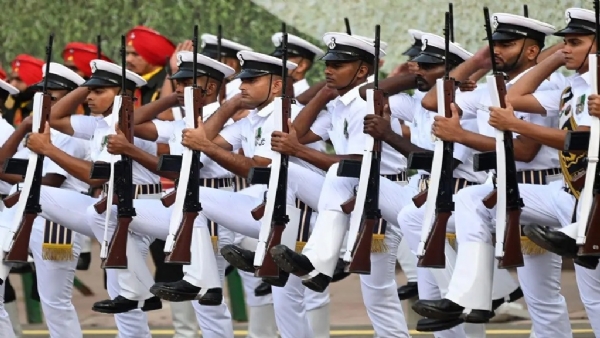 Grand full-dress rehearsal for the Independence Day celebrations at the Red Fort in Delhi