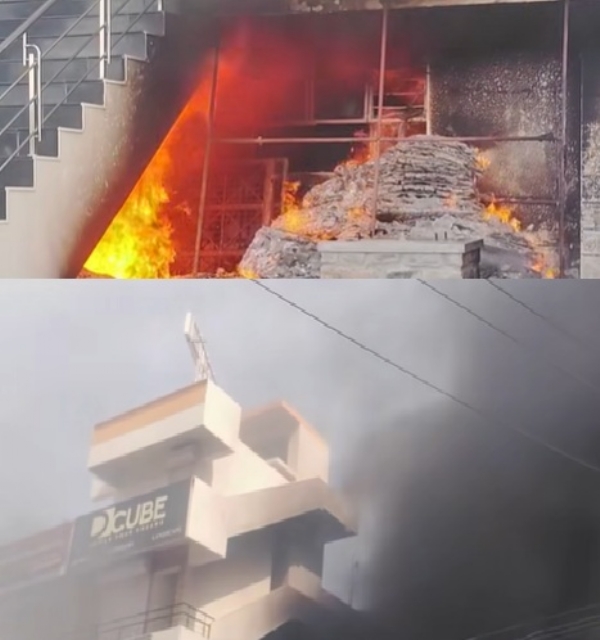 Massive fire at a Tuticorin commercial complex Massive fire at a Tuticorin commercial complex