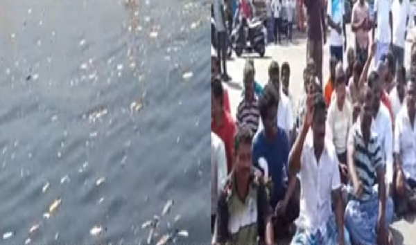 fishermen stage a road blockade protest