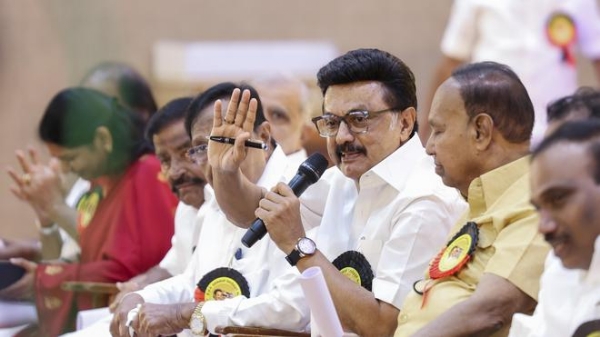 DMK meet ,Stalin seen DMK meet ,Stalin seen