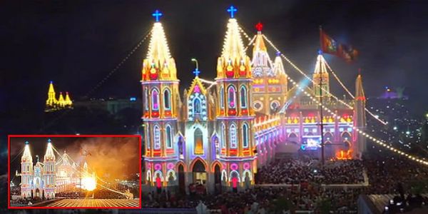 வேளாங்கண்ணி பேராலய திருவிழாவில் ஹீலியம் பலூன் வெடிப்பு - சென்னையைச் சேர்ந்த 2 பேர் படுகாயம்