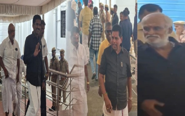 DMK MLAs arrive at the Legislative Assembly wearing black shirts DMK MLAs arrive at the Legislative Assembly wearing black shirts