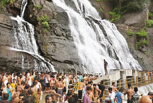 Ban on bathing in Courtallam waterfalls lifted Ban on bathing in Courtallam waterfalls lifted